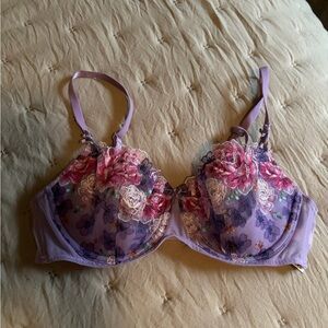 Victoria's Secret Purple Floral Lace Bra